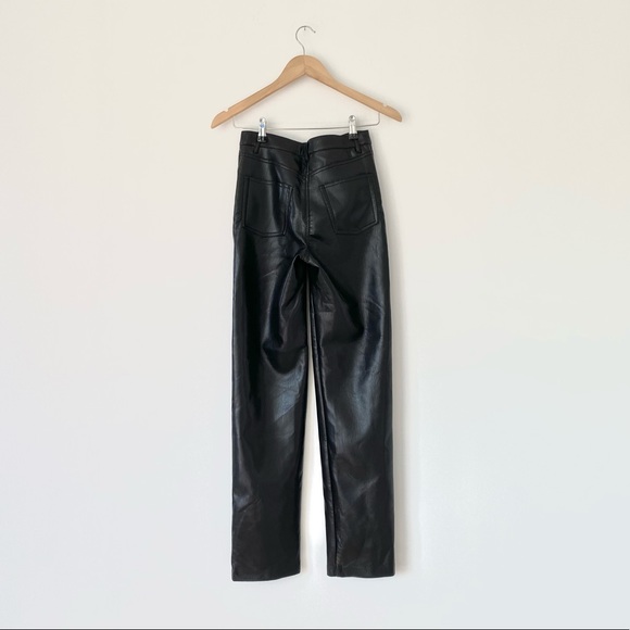 Wilfred (Aritzia) Melina Soft Vegan Leather Straight Leg High Rise Pant - Picture 7 of 12